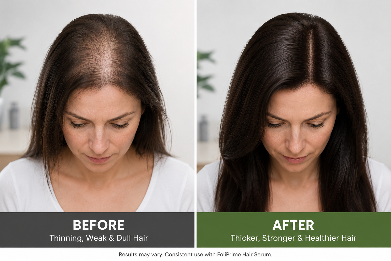 FoliPrime Hair Growth Before and After Comparison